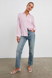 Rails Wren Shirt in Rose Bloom Stripe