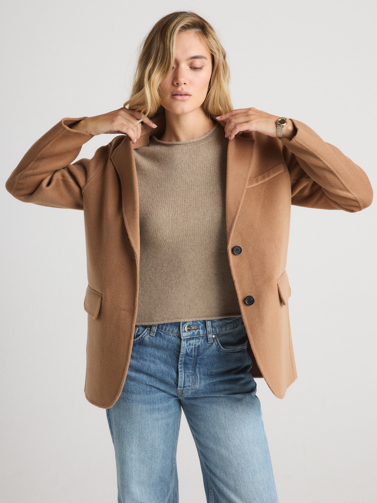 W.Cashmere Camellia Wool Blazer