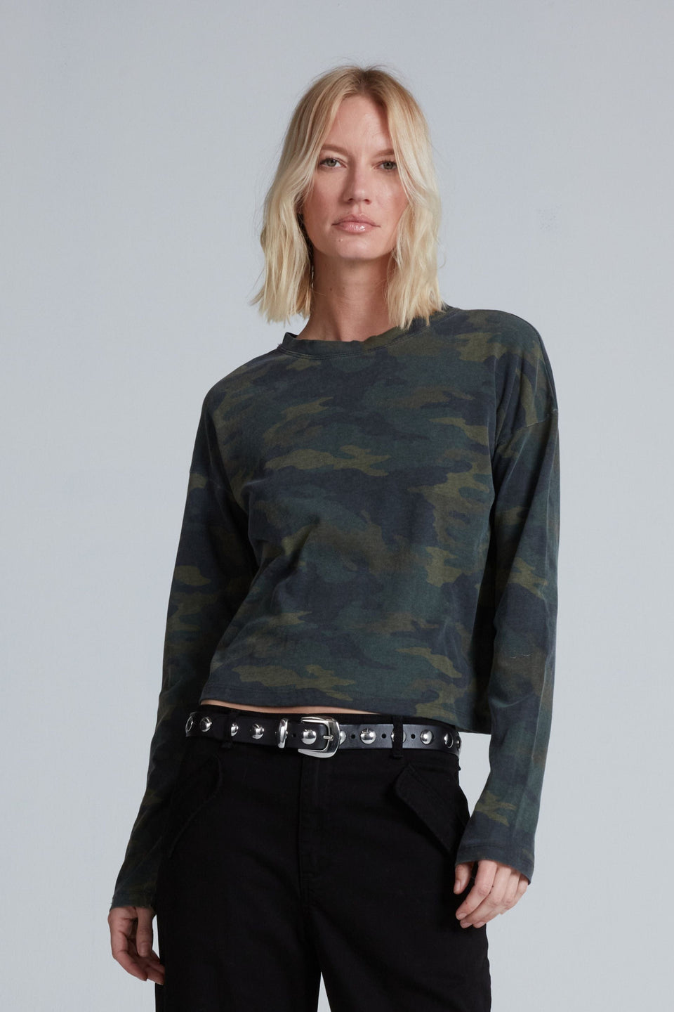 ASKKNY Cropped Long Sleeve in Camo