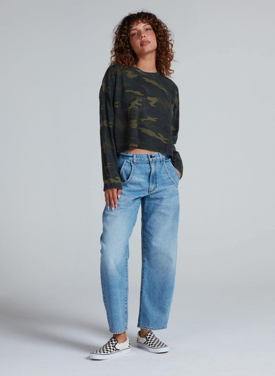 ASKKNY Cropped Long Sleeve in Camo