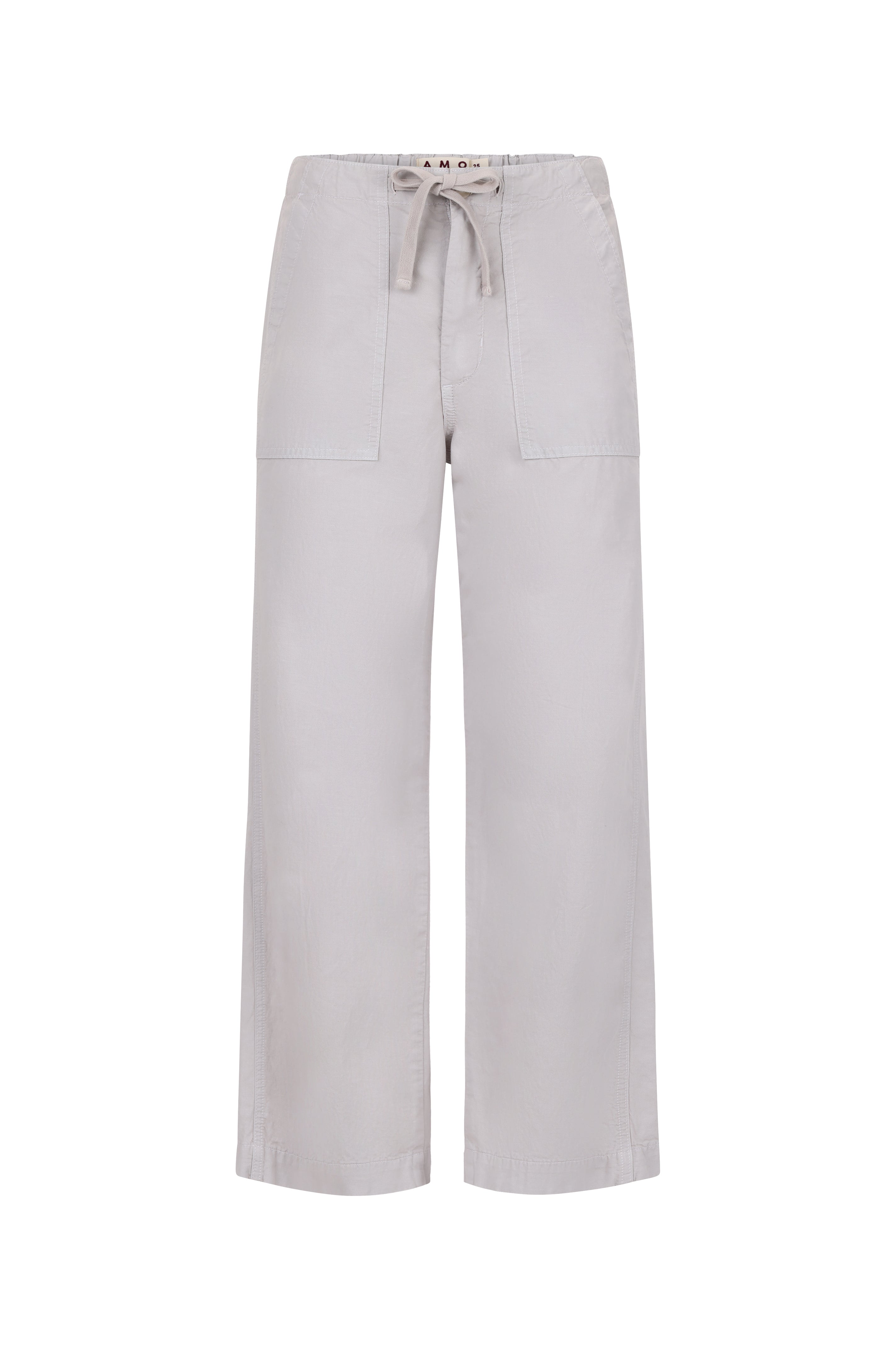 AMO Easy Drawstring Slouch Crop in Grey Quartz