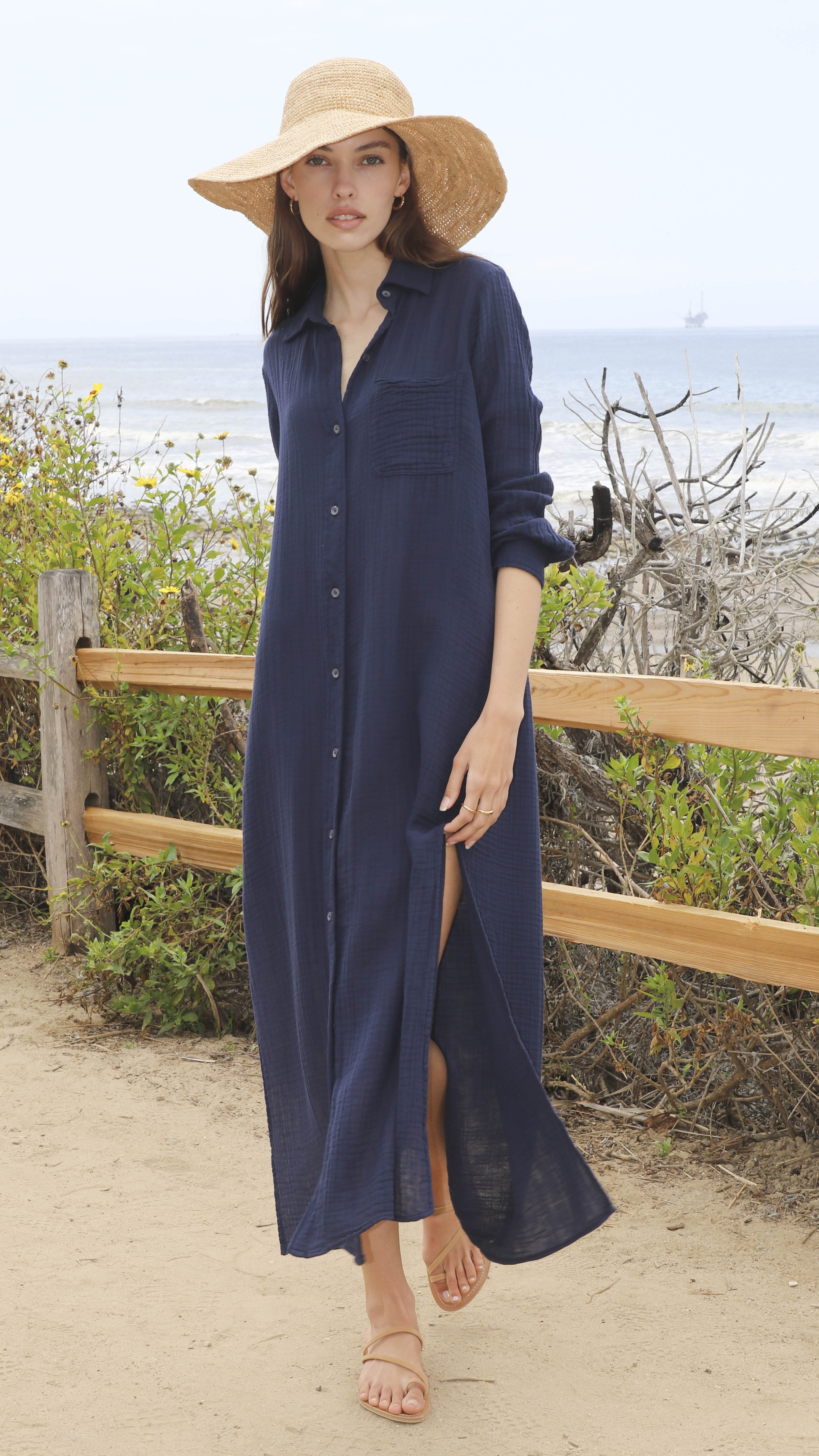 Felicite Gauze Boyfriend Maxi Dress