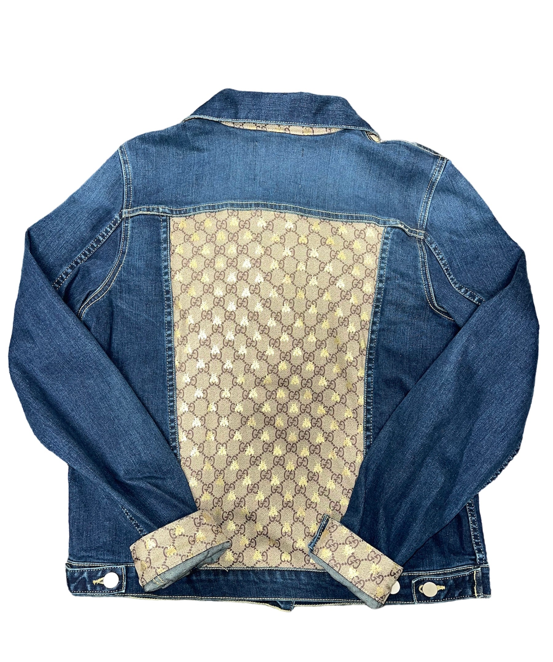 Blue Denim Jacket with Designer Silk Scarf