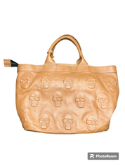 Embossed Skull Italian Leather Handbag