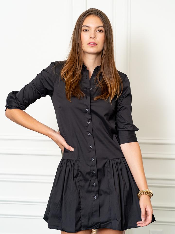 The Drop Waist Shirt Dress Blue / S The Drop Waist Shirt Dress Blue / S