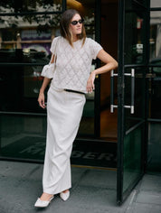 White + Warren Cotton Pointelle S/S Top