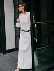 White + Warren Cotton Pointelle S/S Top