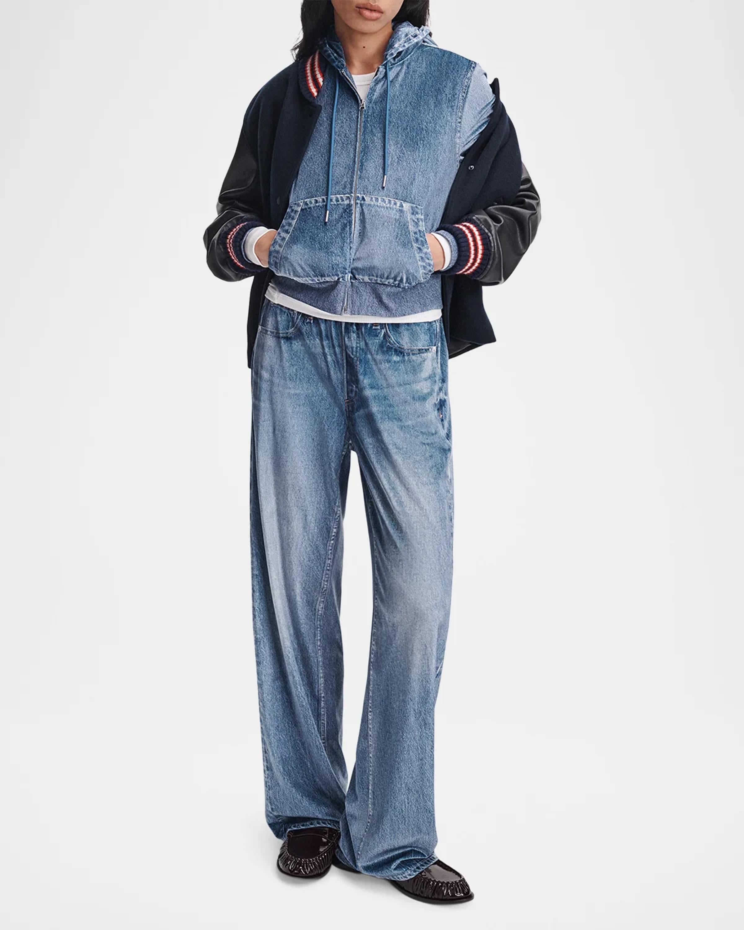 Rag & Bone Miramar Velvet Wide Leg Pull On Pant
