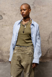 R13 Gathered Hem Shirt