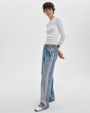 Rag & Bone Miramar Terry Track Pant Pull On in Pink Stripe