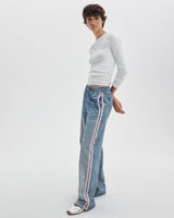 Rag & Bone Miramar Terry Track Pant Pull On in Pink Stripe