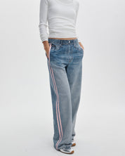 Rag & Bone Miramar Terry Track Pant Pull On in Pink Stripe