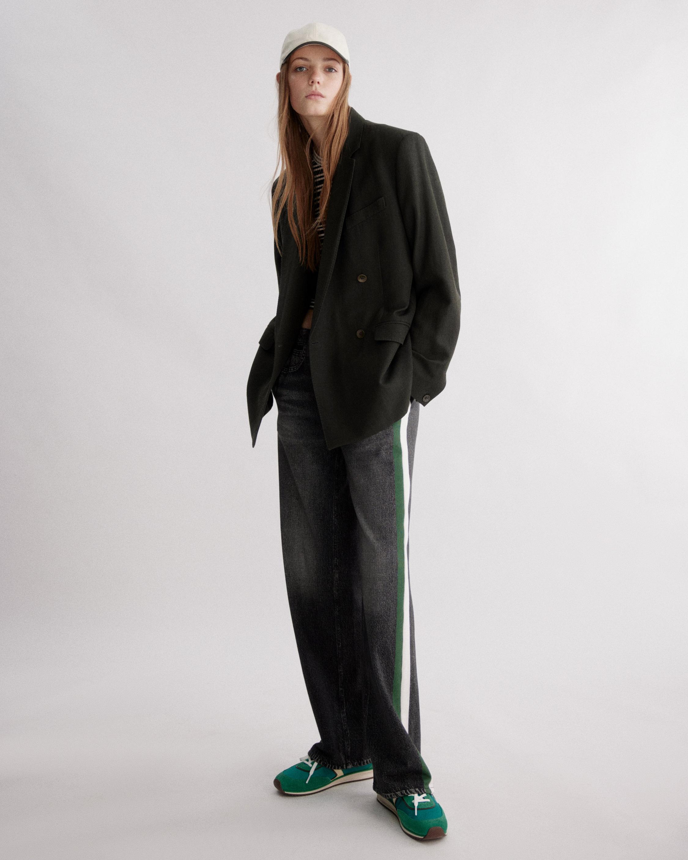 Rag & Bone Miramar Sport Stripe Track Pants - Washed Black/Green/White