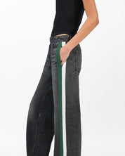 Rag & Bone Miramar Sport Stripe Track Pants - Washed Black/Green/White