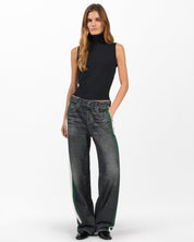 Rag & Bone Miramar Sport Stripe Track Pants - Washed Black/Green/White