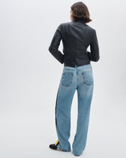 Rag & Bone Miramar Sport Stripe Track Pants - Valentina Navy Yellow