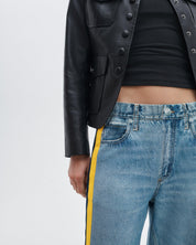 Rag & Bone Miramar Sport Stripe Track Pants - Valentina Navy Yellow