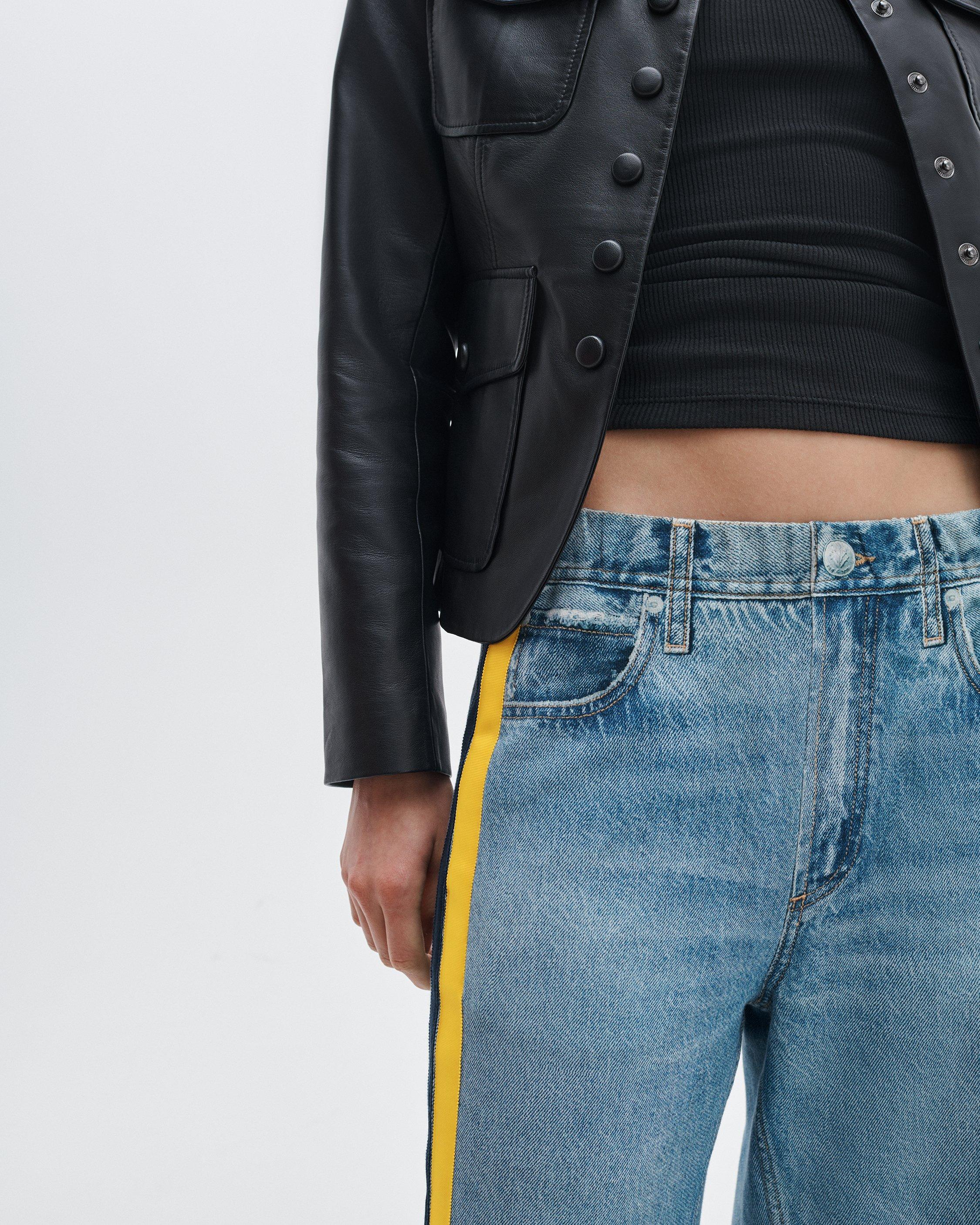 Rag & Bone Miramar Sport Stripe Track Pants - Valentina Navy Yellow