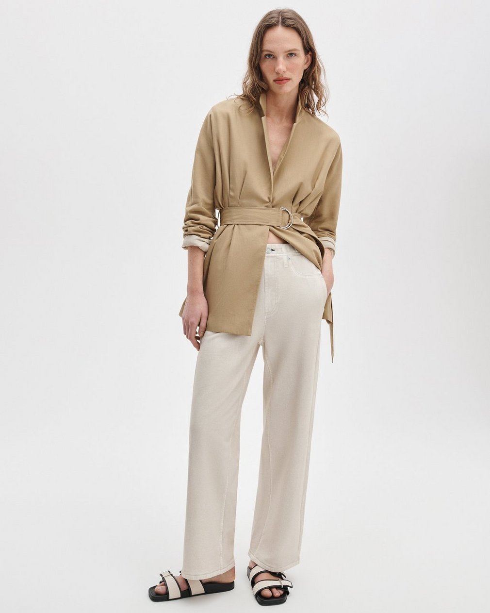 Rag & Bone Miramar Ankle Wide Pull On in Ecru