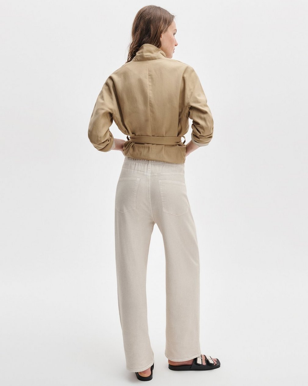 Rag & Bone Miramar Ankle Wide Pull On in Ecru