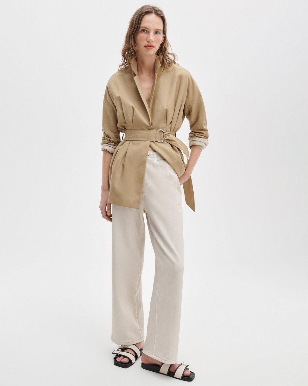 Rag & Bone Miramar Ankle Wide Pull On in Ecru