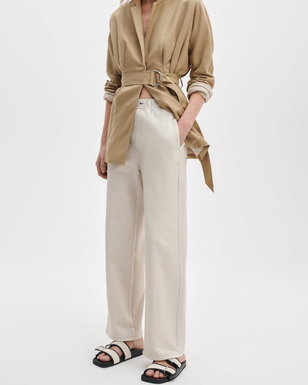 Rag & Bone Miramar Ankle Wide Pull On in Ecru