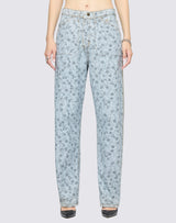 RE/DONE Rewind Jean in Love Letter Blue Floral