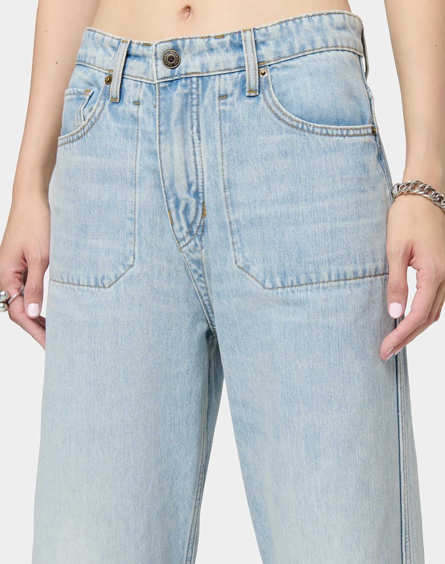 RE/DONE Rewind Jean in Love Letter Blue Floral