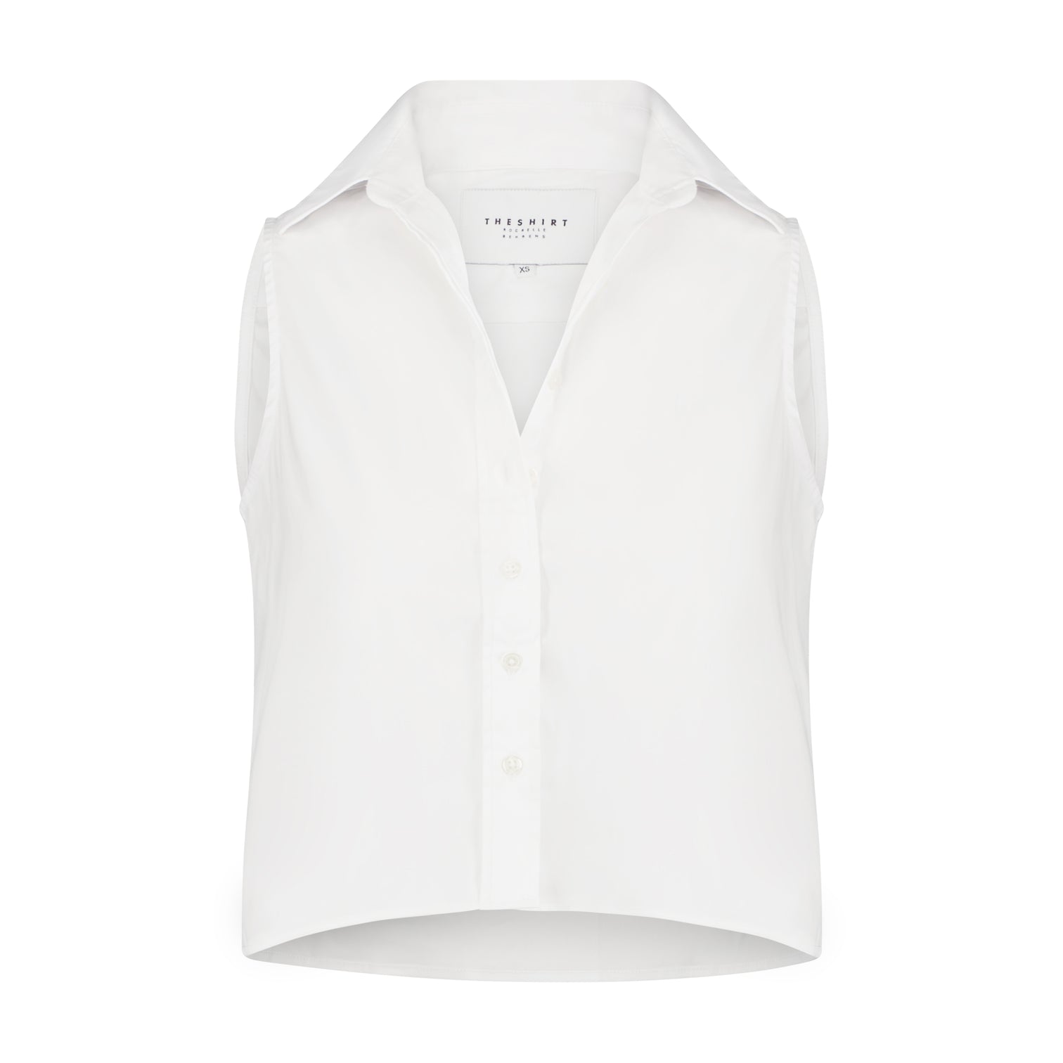 The Shirt The Boxy Cropped Sleeveless Shirt - White