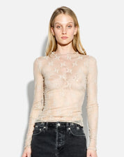 RE/DONE Lace Long Sleeve Top