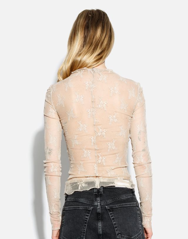 RE/DONE Lace Long Sleeve Top