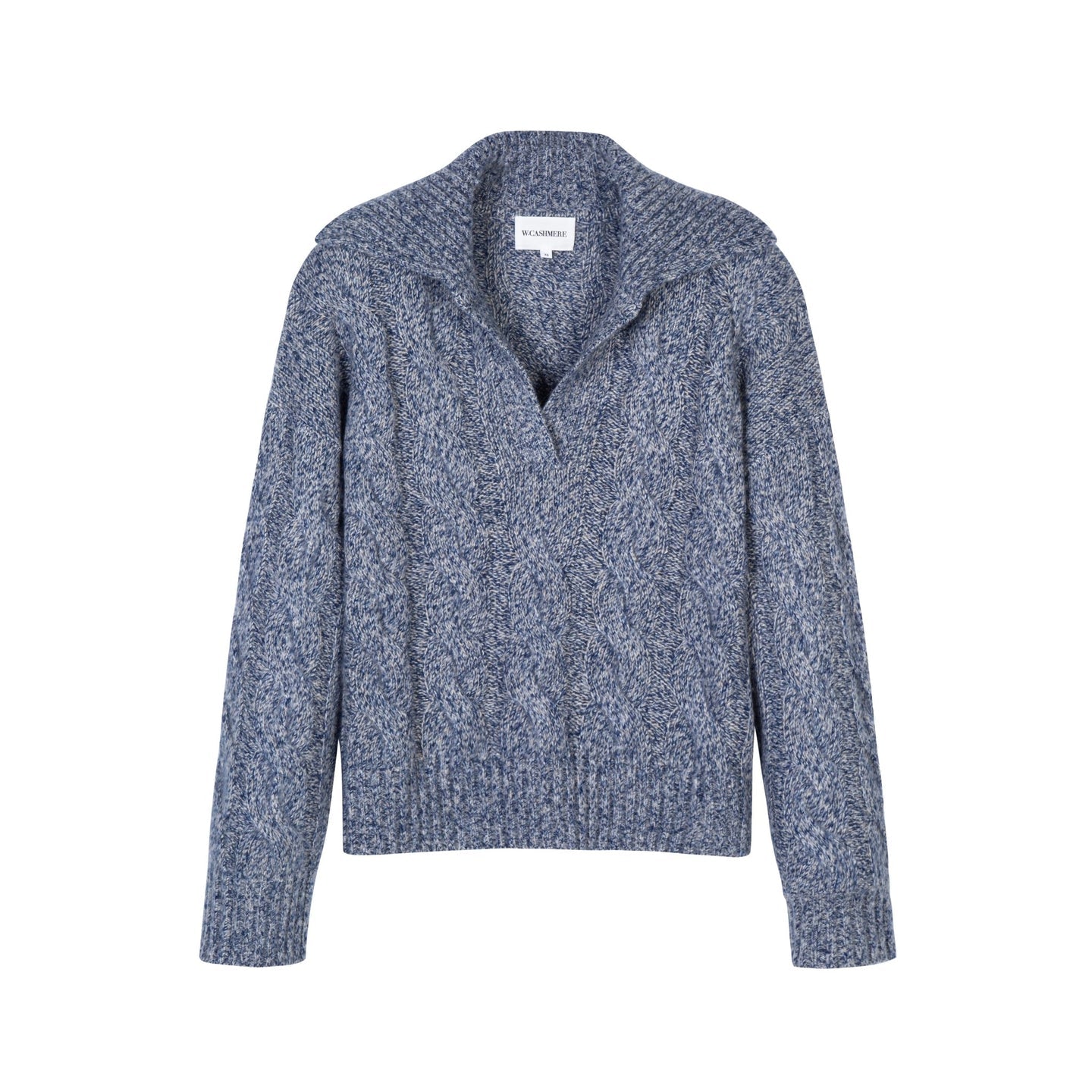 W. Cashmere Uri Cable Knit Polo Pullover