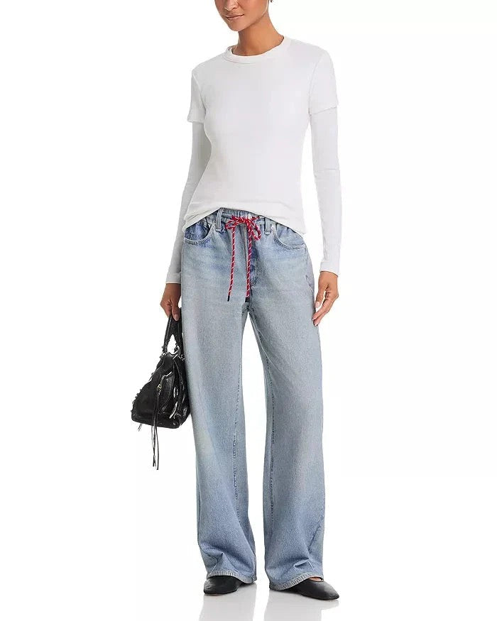 Rag & Bone Miramar Terry Drawcord Wide Leg in Brighton