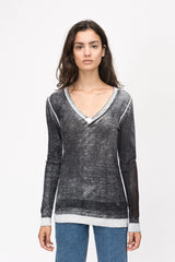 Kokun Overdyed Fitted V Neck L/S Tee