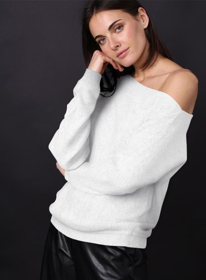 Minnie Rose Cashmere off the Shoulder Sweater