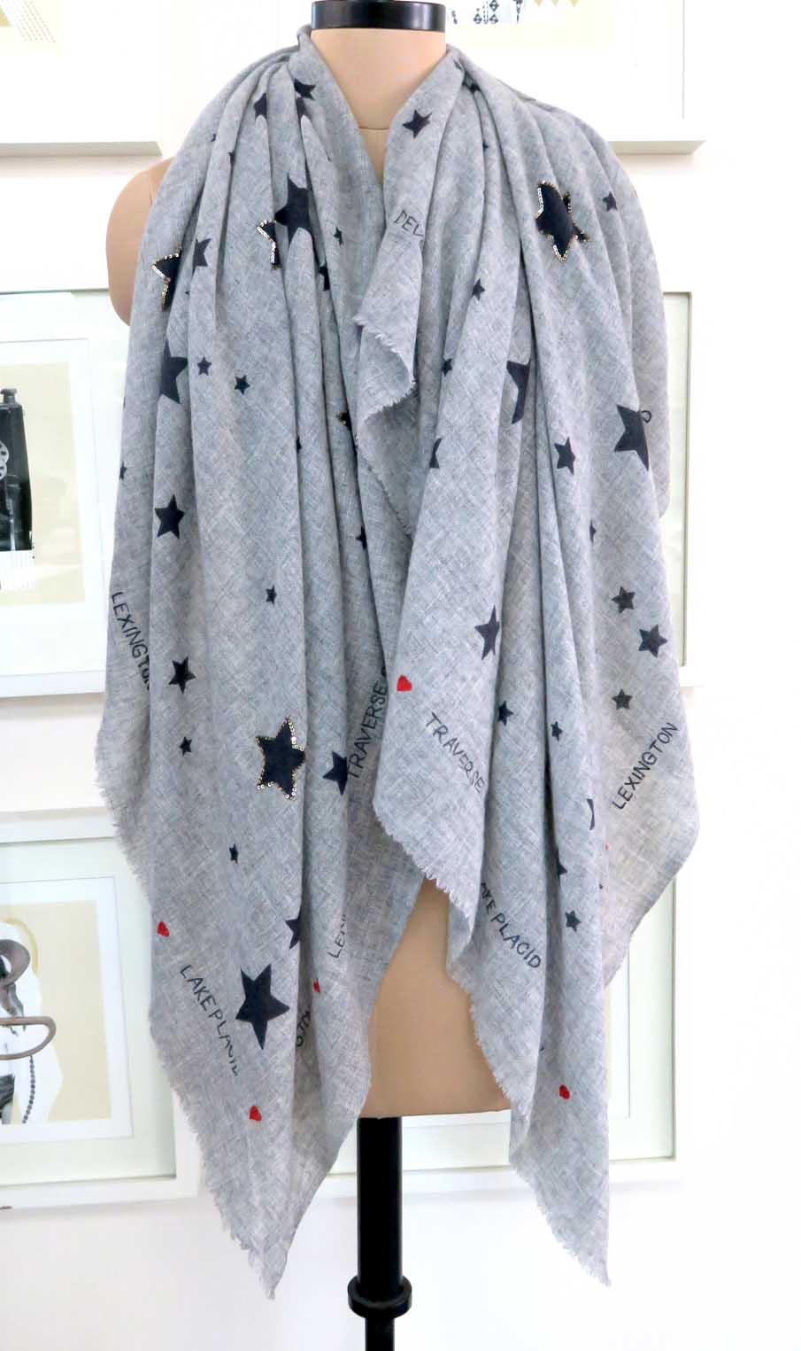 Horse Show Scarf with Sequin Stars