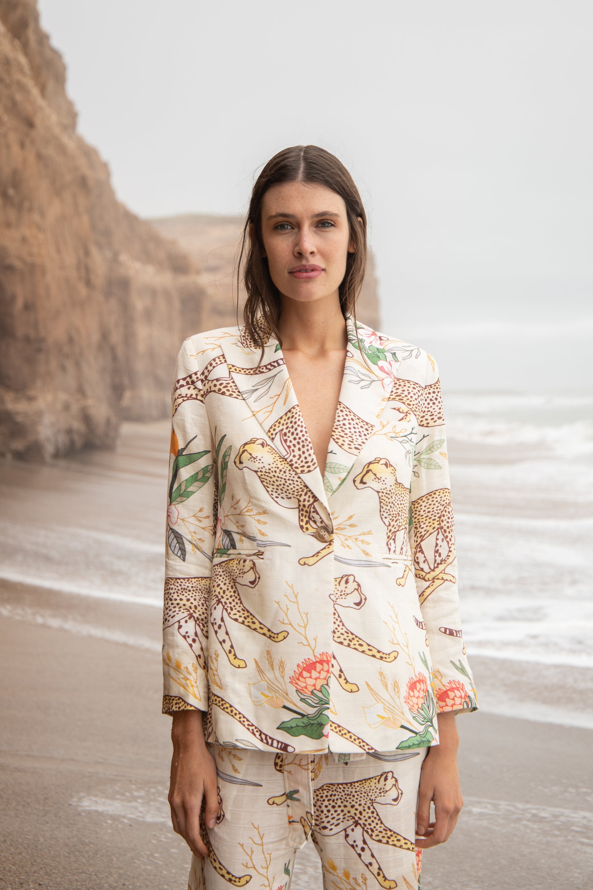 Las Surenas Cotton Linen Printed Blazer – FabFindsbySarah