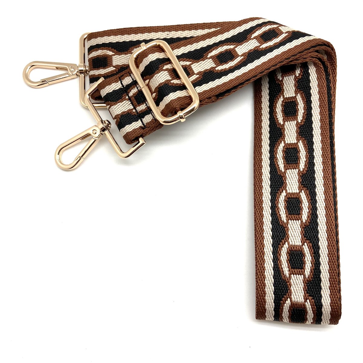 Canvas Bag Strap in Brown Chain