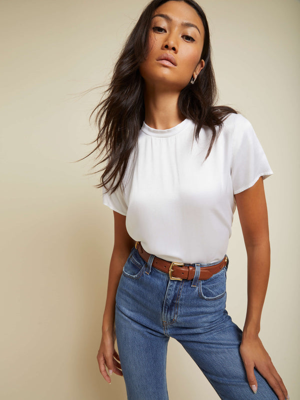 Nation Marie Satin Boxy Crop Top