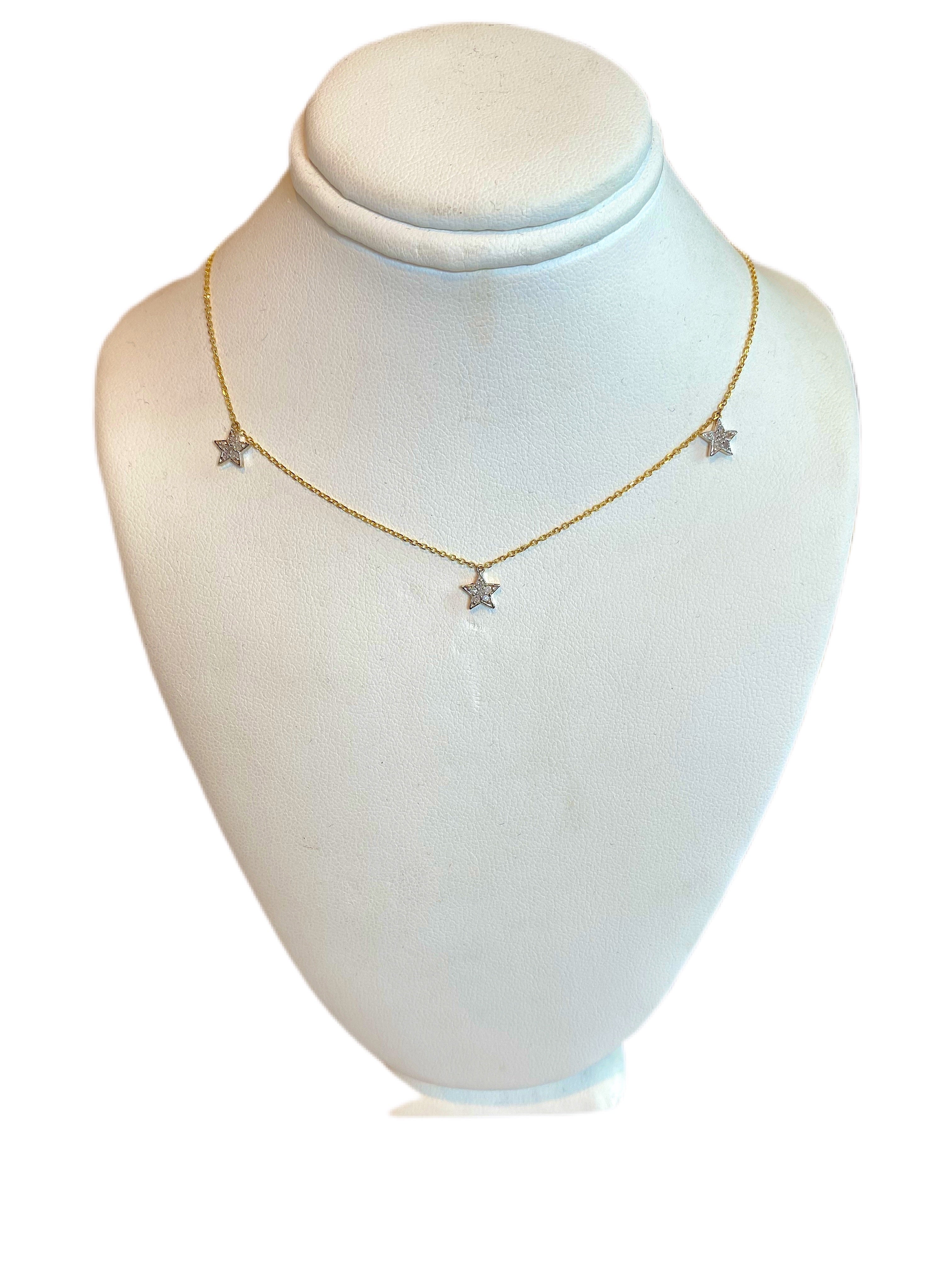 S.Row Designs 14K Gold and Diamond Star Necklace