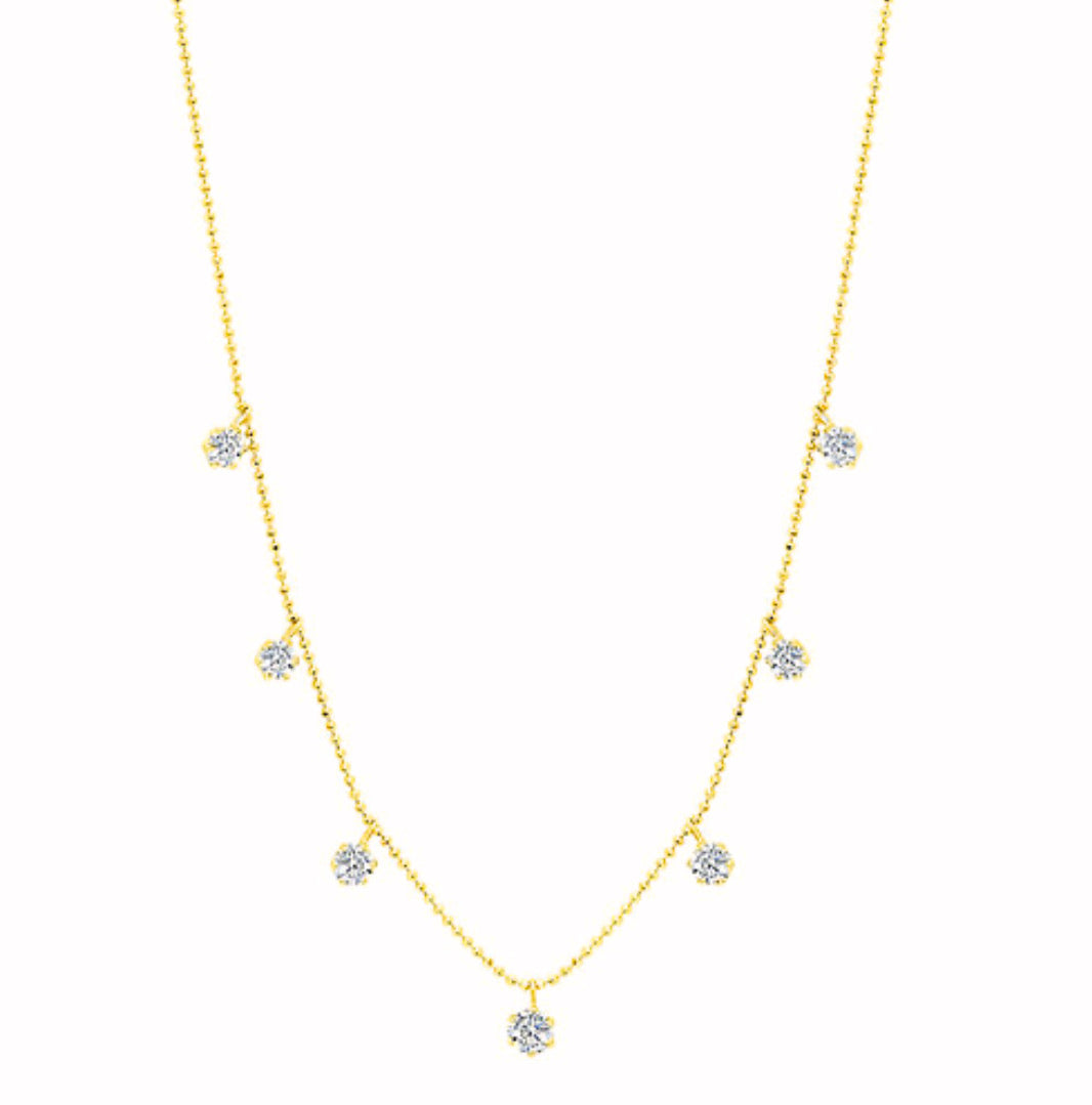 Graziela Yellow Small Floating Diamond Necklace