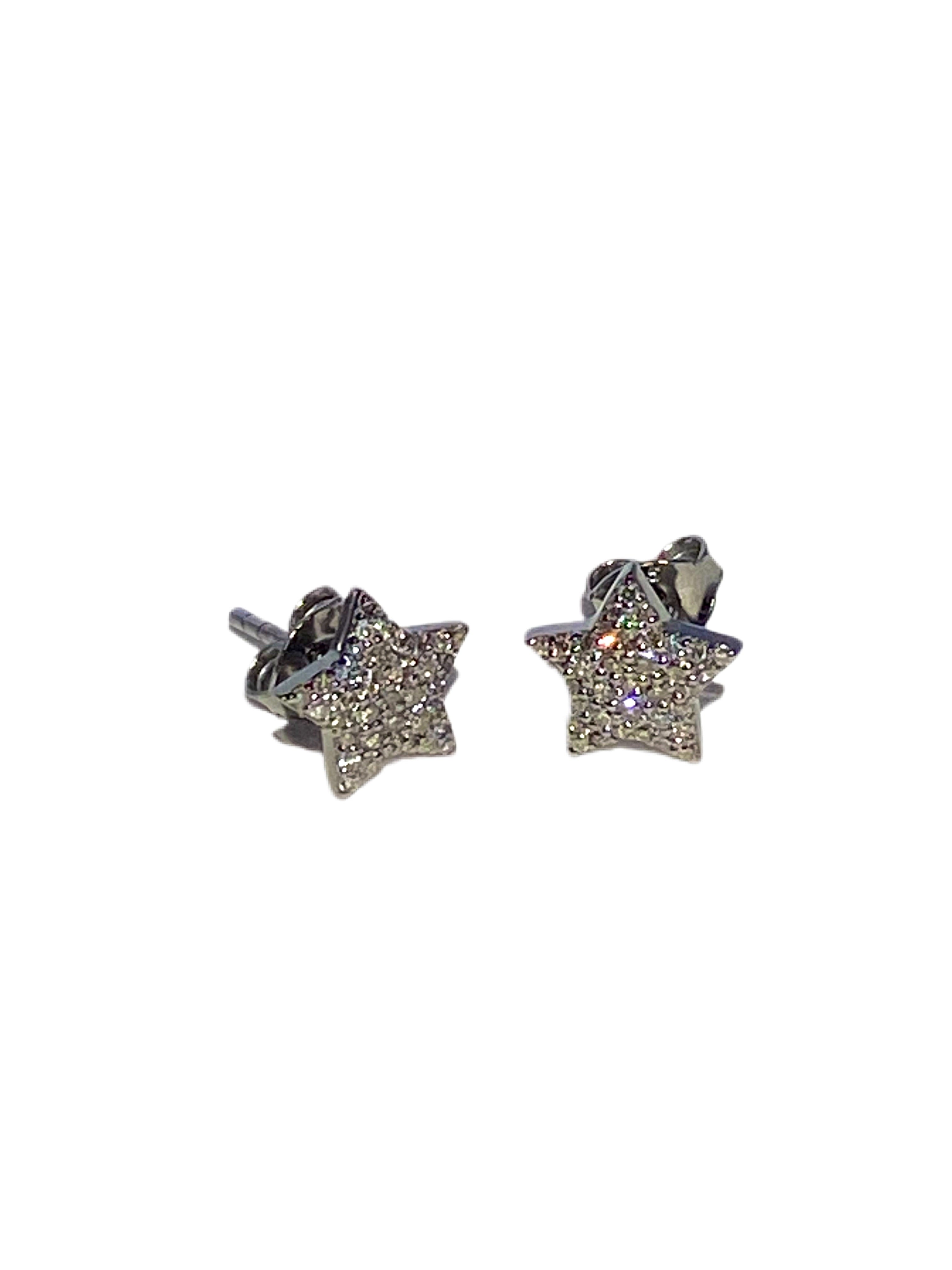S.Row Designs Sterling and Diamond Star Studs