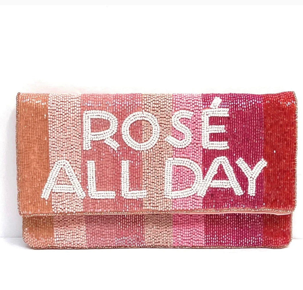 Beaded Rose All Day Clutch