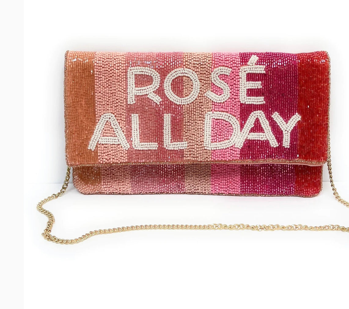 Beaded Rose All Day Clutch