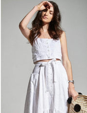 McGuire Rosewood White Eyelet Top