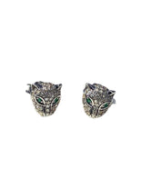 S.Row Designs Sterling Silver and Diamond Panther Earrings