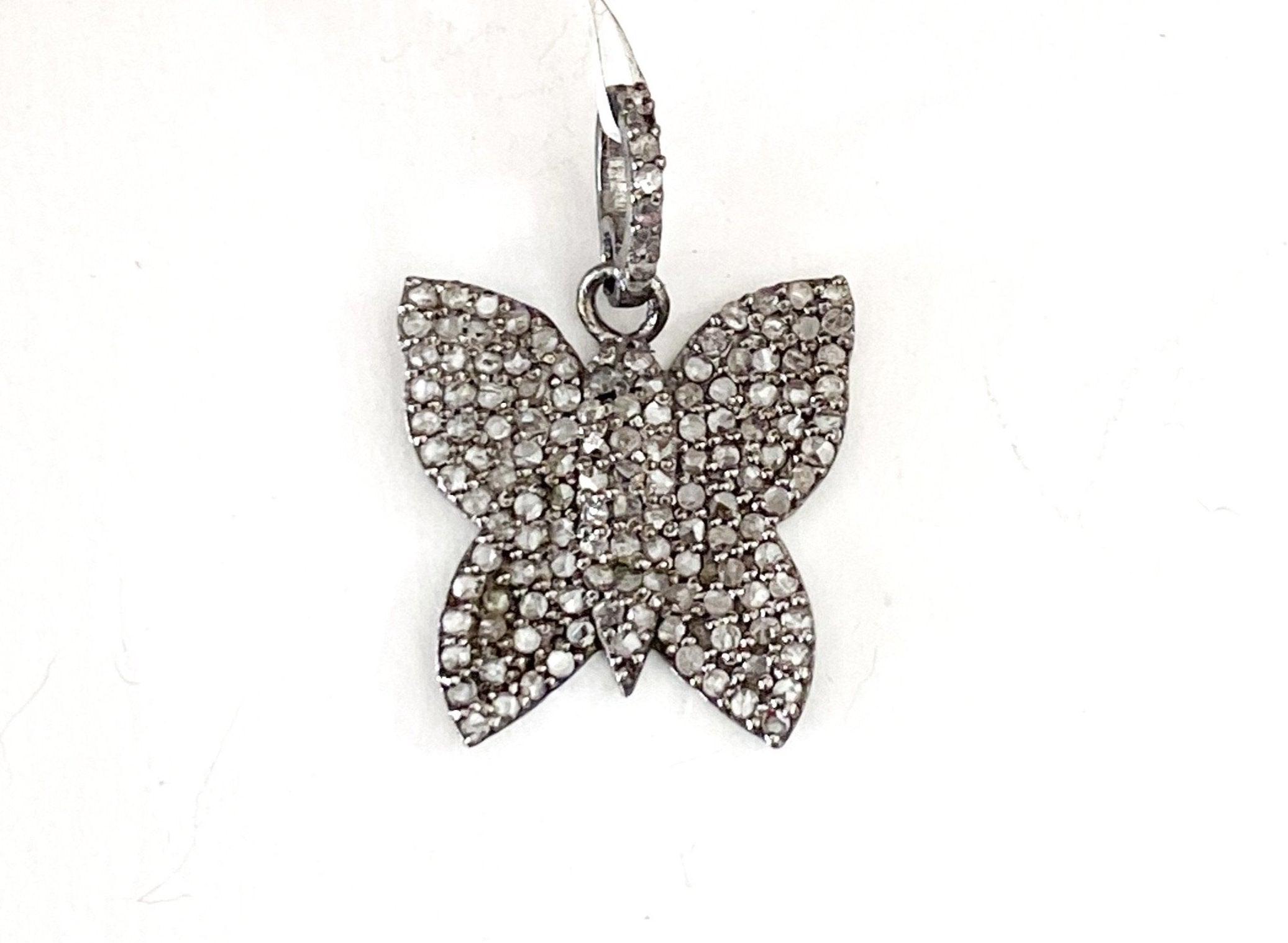 S. Row Designs Silver Diamond Butterfly Pendant
