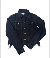 Collab Black Denim Jacket with Back Applique