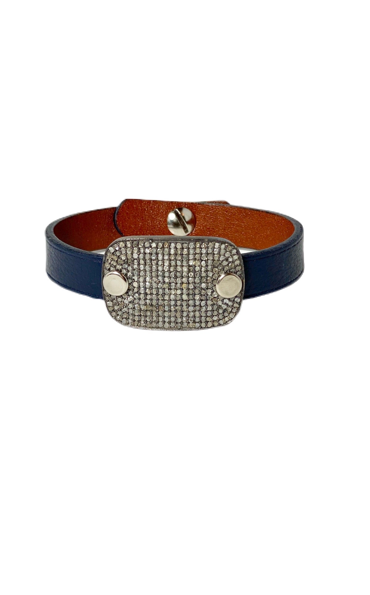 S.Row Designs Pave Diamond Leather Bracelet