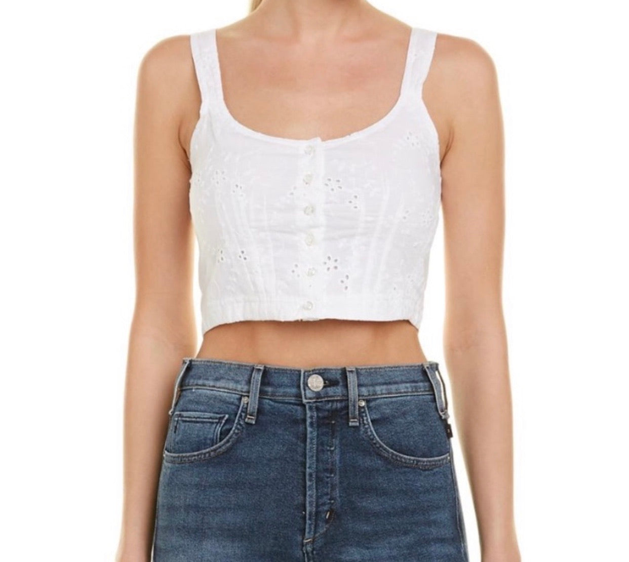 McGuire Rosewood White Eyelet Top